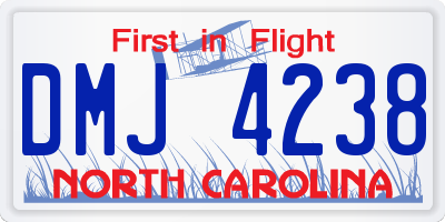 NC license plate DMJ4238