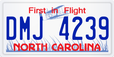 NC license plate DMJ4239