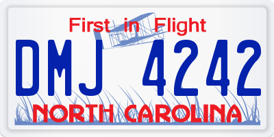 NC license plate DMJ4242