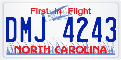 NC license plate DMJ4243