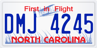 NC license plate DMJ4245