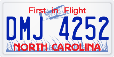 NC license plate DMJ4252