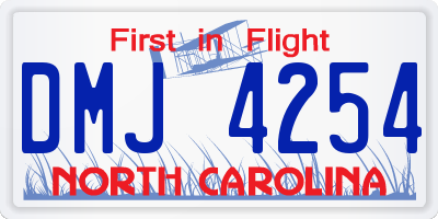NC license plate DMJ4254
