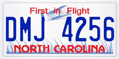 NC license plate DMJ4256