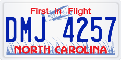 NC license plate DMJ4257