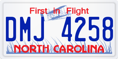 NC license plate DMJ4258