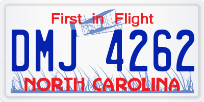 NC license plate DMJ4262