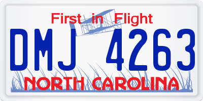 NC license plate DMJ4263