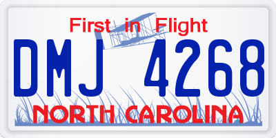 NC license plate DMJ4268