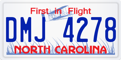 NC license plate DMJ4278