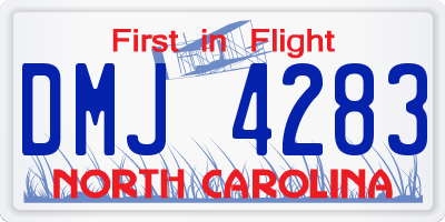 NC license plate DMJ4283