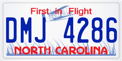 NC license plate DMJ4286