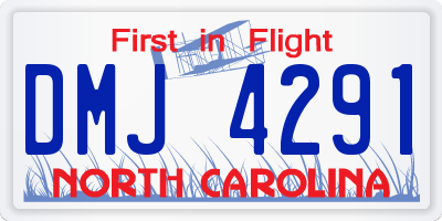 NC license plate DMJ4291