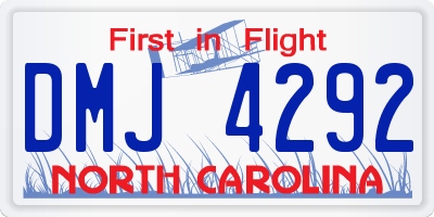 NC license plate DMJ4292