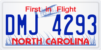 NC license plate DMJ4293