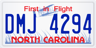 NC license plate DMJ4294