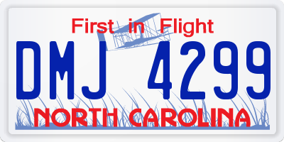 NC license plate DMJ4299
