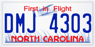 NC license plate DMJ4303