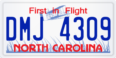 NC license plate DMJ4309