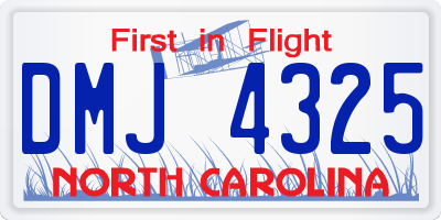NC license plate DMJ4325