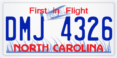 NC license plate DMJ4326