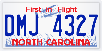 NC license plate DMJ4327
