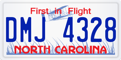 NC license plate DMJ4328