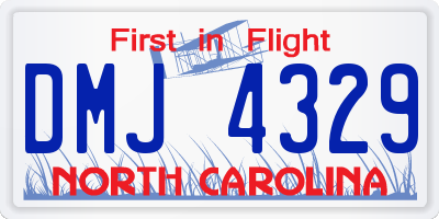 NC license plate DMJ4329