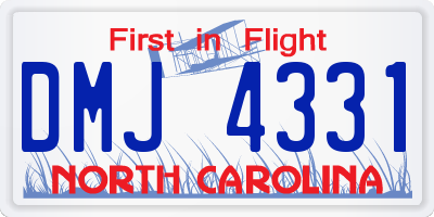 NC license plate DMJ4331
