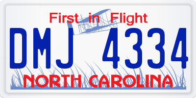 NC license plate DMJ4334