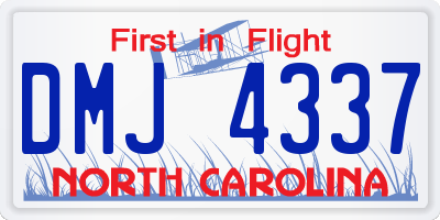 NC license plate DMJ4337