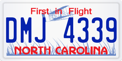 NC license plate DMJ4339