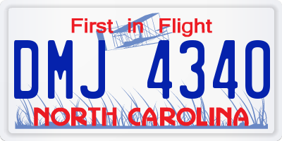 NC license plate DMJ4340