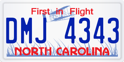NC license plate DMJ4343