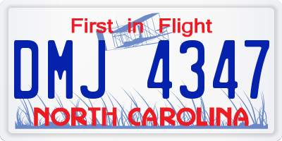 NC license plate DMJ4347