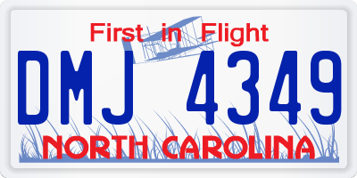 NC license plate DMJ4349