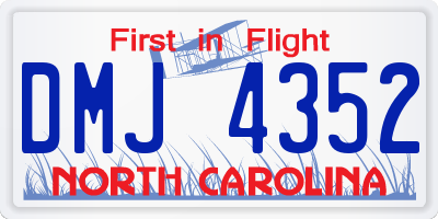 NC license plate DMJ4352