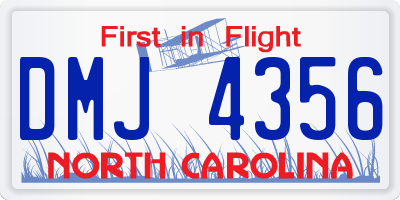 NC license plate DMJ4356
