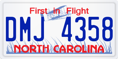 NC license plate DMJ4358