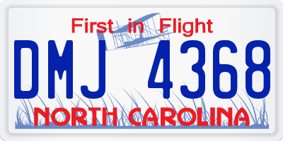 NC license plate DMJ4368