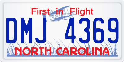 NC license plate DMJ4369