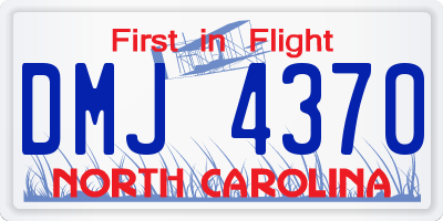 NC license plate DMJ4370