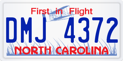 NC license plate DMJ4372