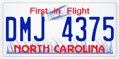 NC license plate DMJ4375