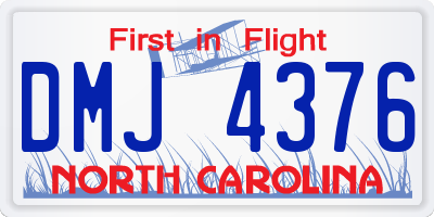 NC license plate DMJ4376