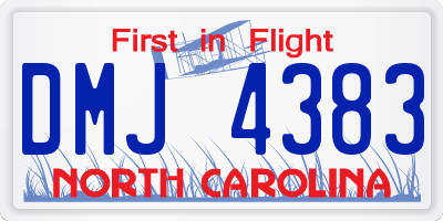 NC license plate DMJ4383