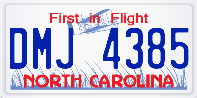 NC license plate DMJ4385