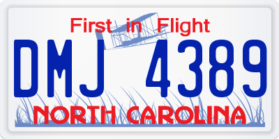 NC license plate DMJ4389