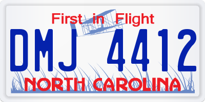 NC license plate DMJ4412