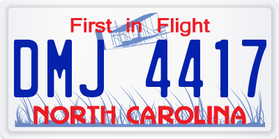 NC license plate DMJ4417